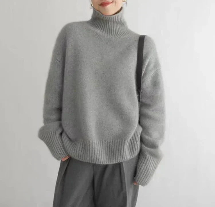 Kayla - Loden pullover, casually knitted