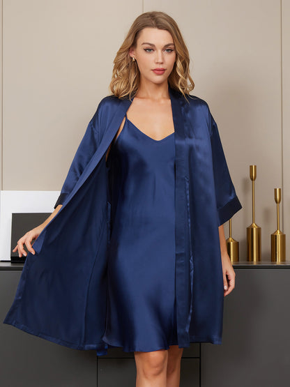 Zijden Kimono – Badjas met V-hals, Nachthemd