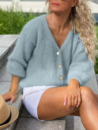 Hozanna - Strickpullover mit Knöpfen und langen Ärmeln