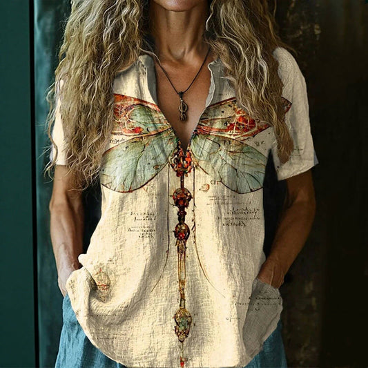 Blouse Décontractée Vintage