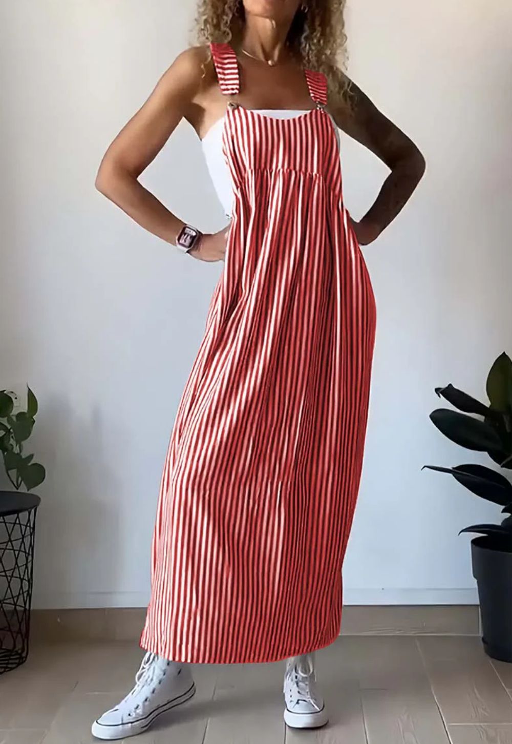 MARIELE I GESTREIFTES MAXIKLEID