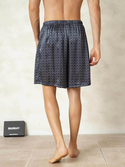 Short En Soie Pure Taille Élastique Shorts De Nuit Pour Hommes