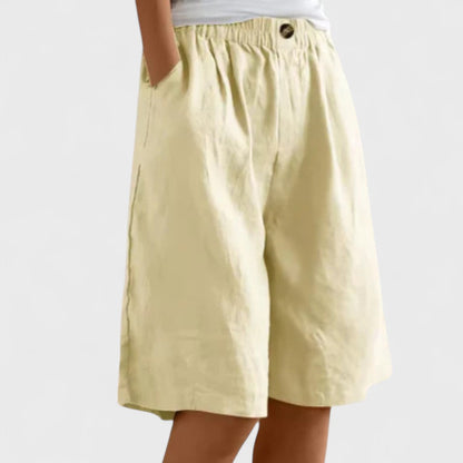 Amanda™ – Moeiteloze Linnenmix Shorts met wijde pijpen