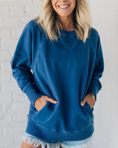VIOLA - Gerippter Pullover mit Taschen