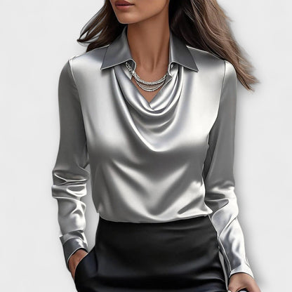 LA VENECIA | Elara™ – Drapierte Weiße Bluse