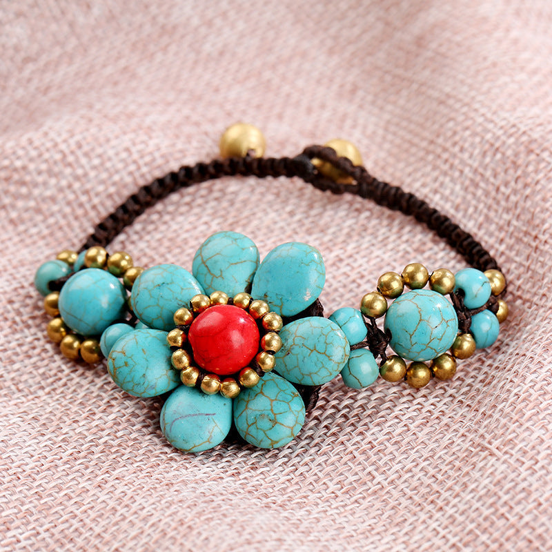 Handgeweven Bloemenarmband