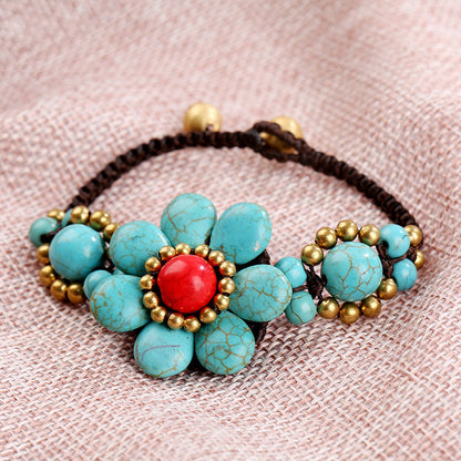 Handgeweven Bloemenarmband