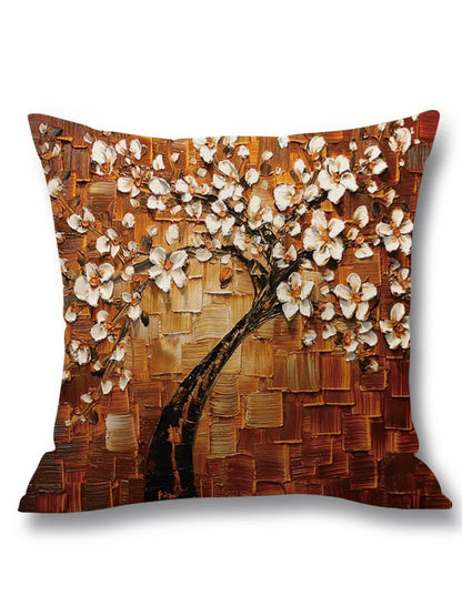 Barneys New York | Bloemenboom olieverfschilderij kunst kussensloop
