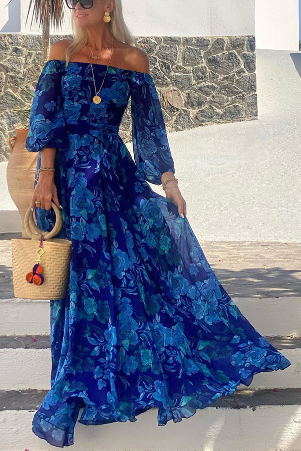 Calista | Bloemen Off-Shoulder Maxi-jurk