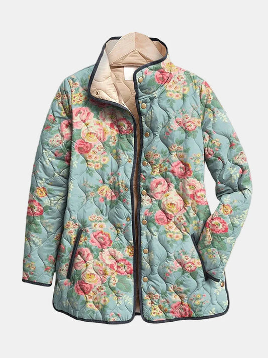 Elara | Gewatteerde jas met bloemenprint