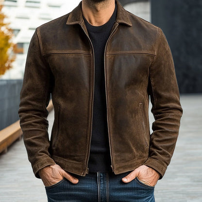 Classic Fashion Men's Zipper PU Leather Jacket