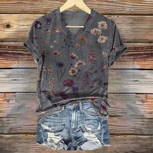 Vintage T-shirt met bloemenprint