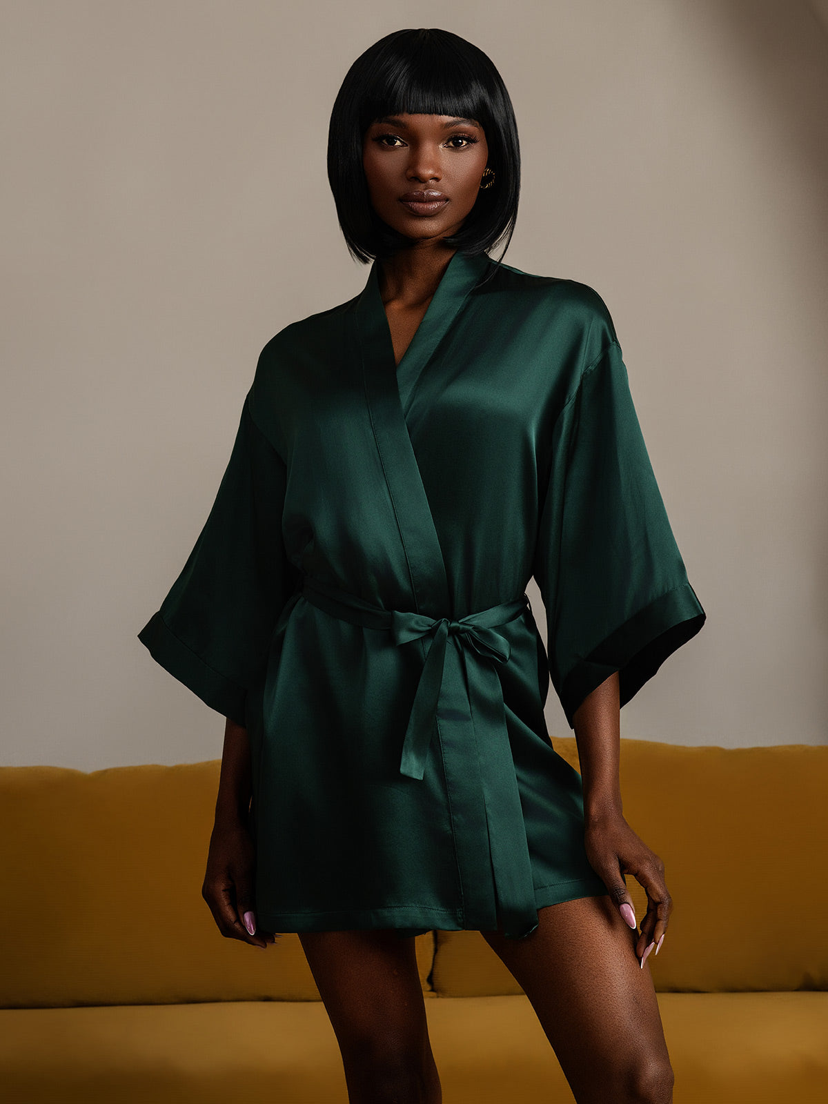 Dames Kimono Kimono Zijden Korte Badjas Glanzend