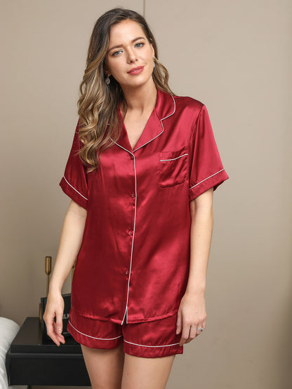 Short pyjamaset van pure zijde