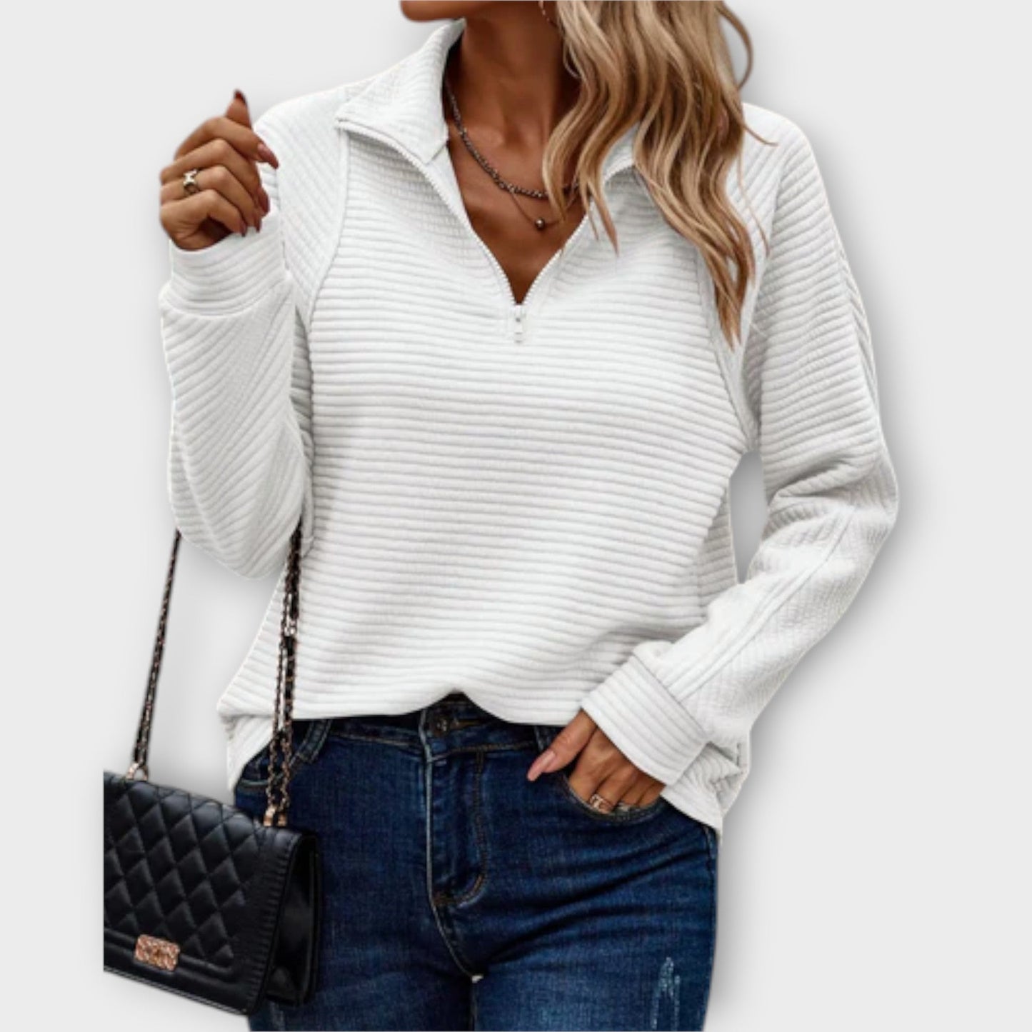 Lila | Stilvoller V-Ausschnitt-Pullover