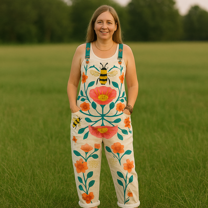 Vintage Floral Jumpsuit Damen - Müheloser Stil & Ganztägiger Komfort