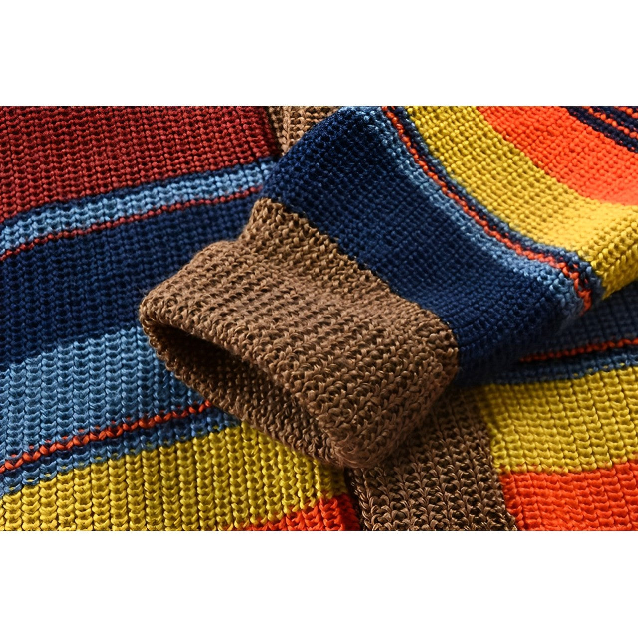 Damson - Color Block Turtle Neck Jumper