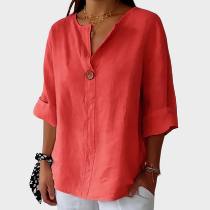 SILVIA – LÄSSIGE BLUSE MIT V-AUSSCHNITT