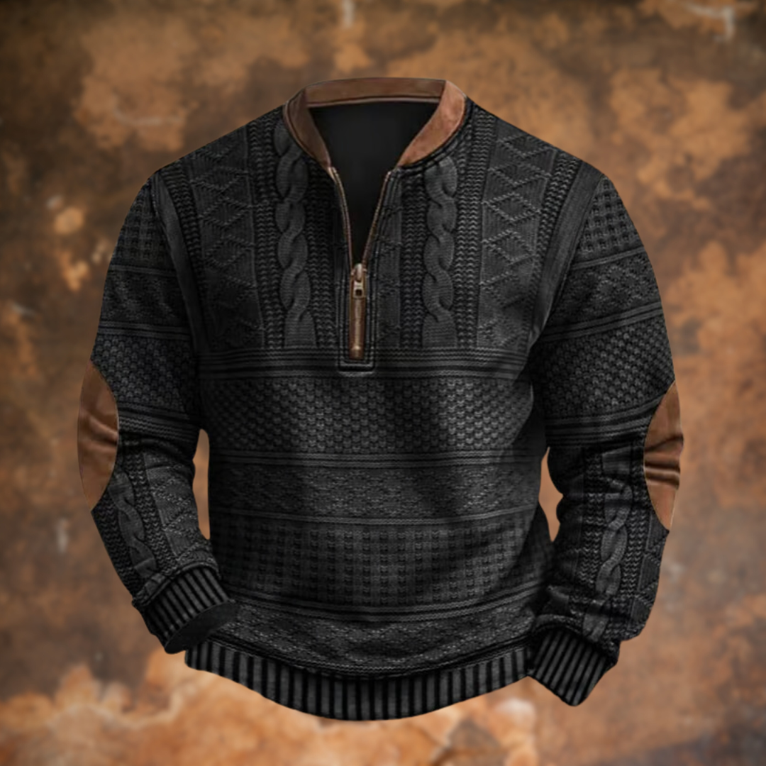 Jürgen  – Strickpullover mit Reißverschlussdetail