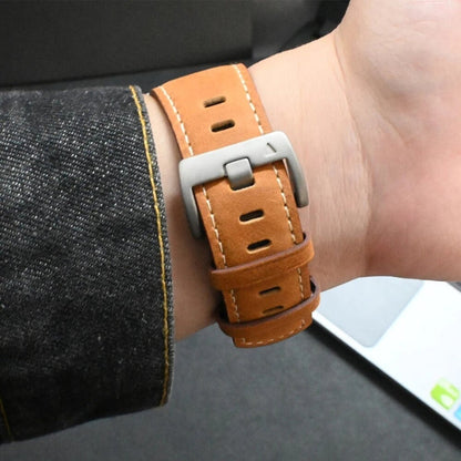 Titanium Echtleer Apple Watch Bandje