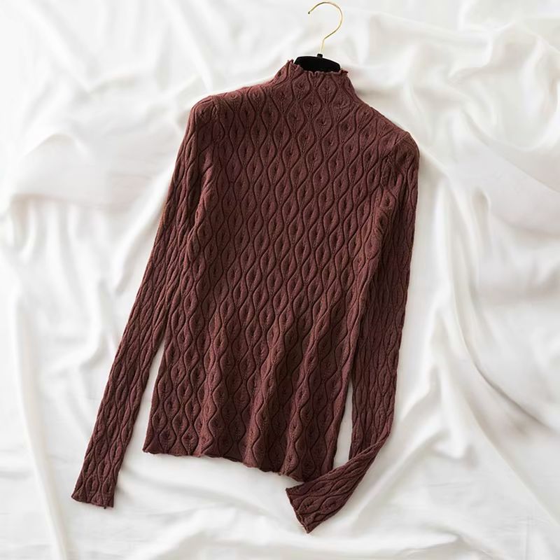 Moiré Kaschmir-Rollkragenpullover
