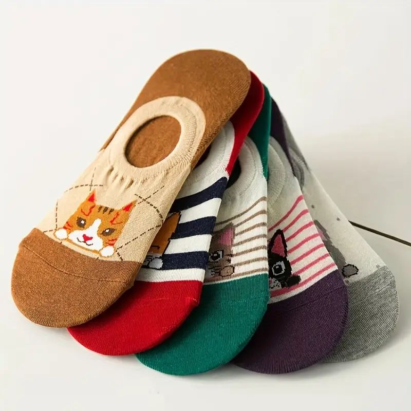 Chaussettes Décontractées À Motif Chat