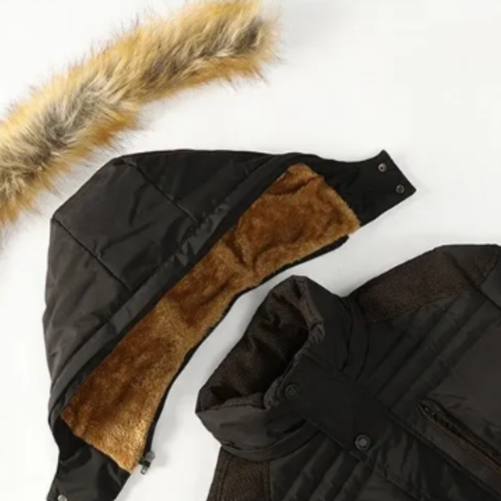 Elegante wattierte Fleece-Winterjacke
