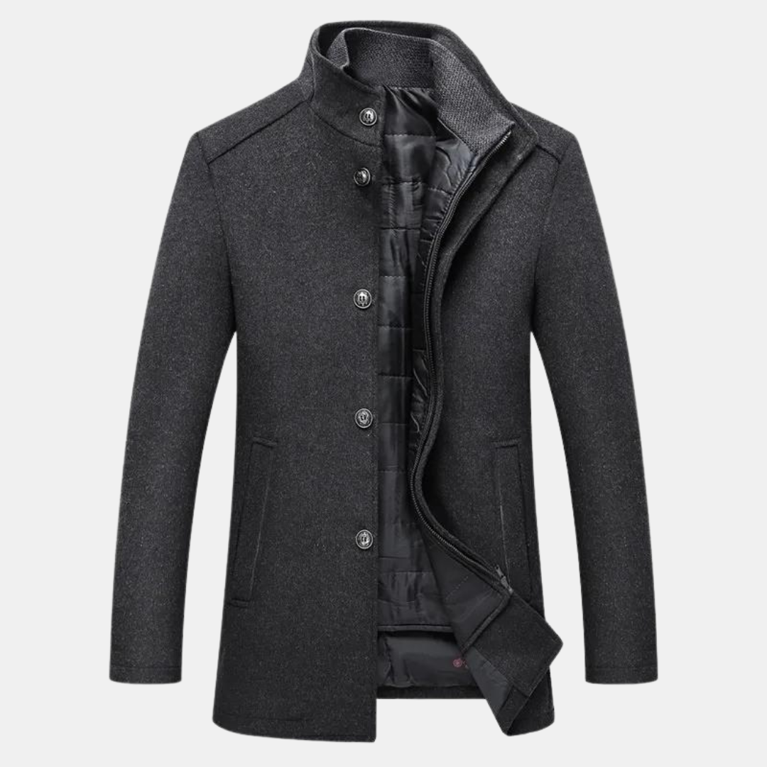 Jonathan™ | Dikke wollen trenchcoat