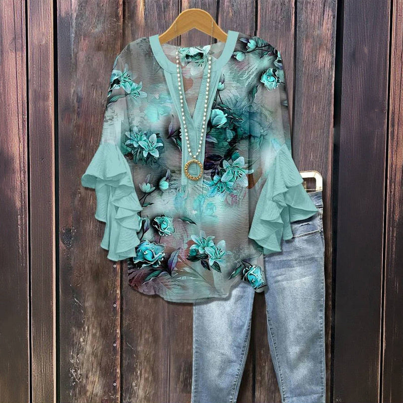 Vintage Blouse met Bloemenprint