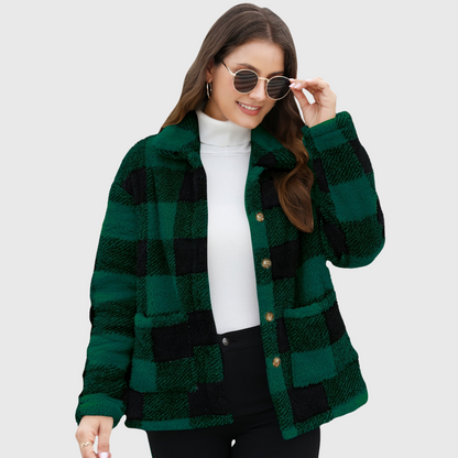 Sophie | Gemütliche karierte Fleecejacke