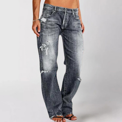 Mathilde | Versleten Wide-Leg Denim Jeans