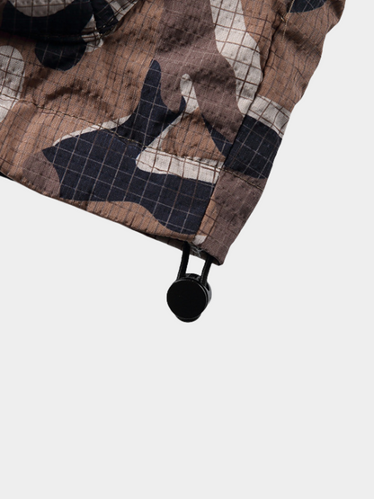 HeatClip – Heren donzen bodywarmer met camouflage zakken, contrasterende details en Sherpa-voering