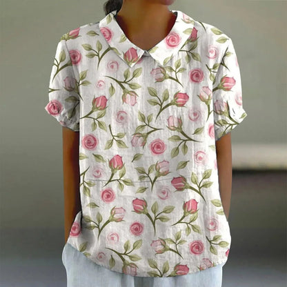Blouse Décontractée À Imprimé Floral