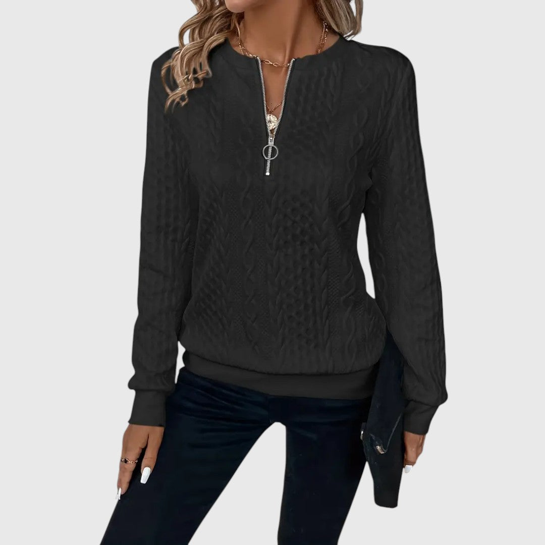 Pauline - Eleganter Pullover mit Reißverschluss