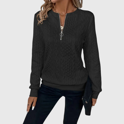 Pauline - Eleganter Pullover mit Reißverschluss