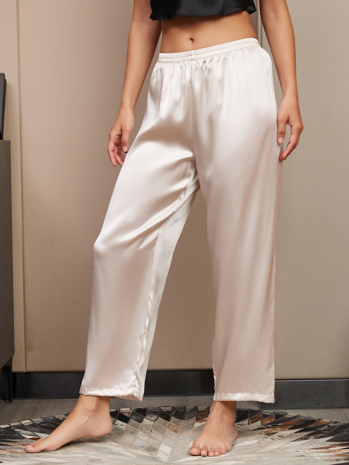 Pantalons De Nuit Pour Femmes Pure Soie Classique