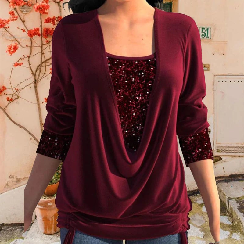 DELFINA'S ELEGANTE BLOUSE MET PAILLETTEN