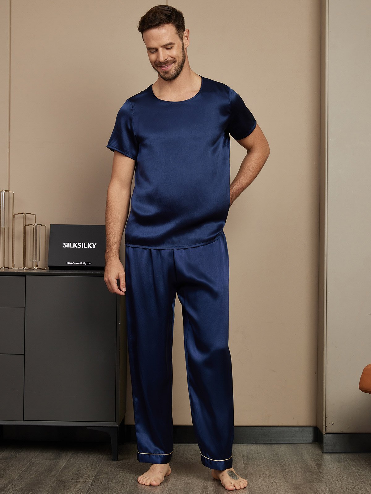 Pyjama Classique pour Homme en Soie Pure