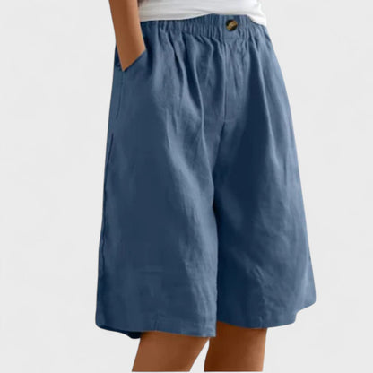 Amanda™ – Moeiteloze Linnenmix Shorts met wijde pijpen