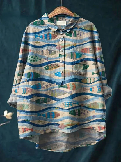 Darcy | Kunst Shirt met Vis