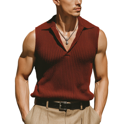 Mannen Zomer Mode Cool Katoen Gebreide Mouwloze Tanktop MTA0558G7P
