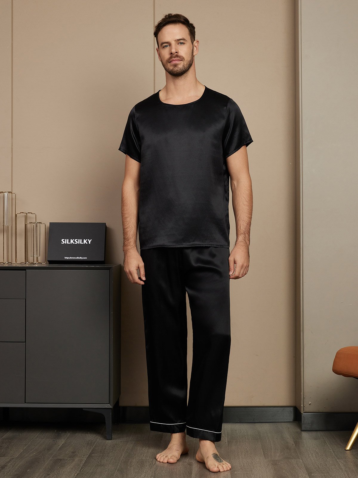 Pyjama Classique pour Homme en Soie Pure