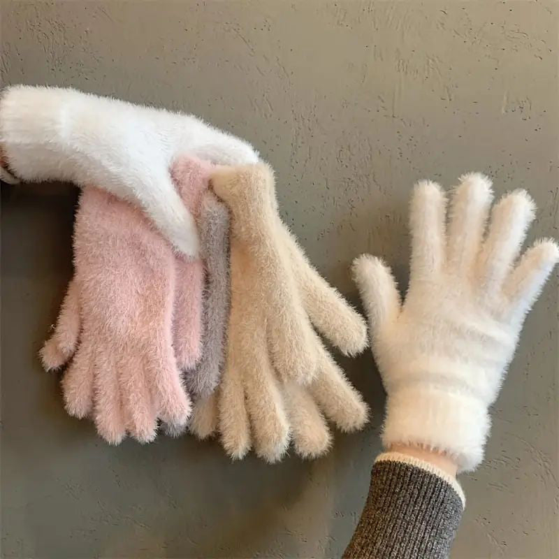 Warme effen handschoenen