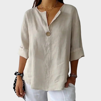 SILVIA – LÄSSIGE BLUSE MIT V-AUSSCHNITT