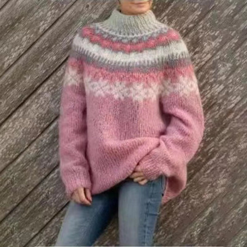 Lillian - Jacquard Vintage Druckpullover