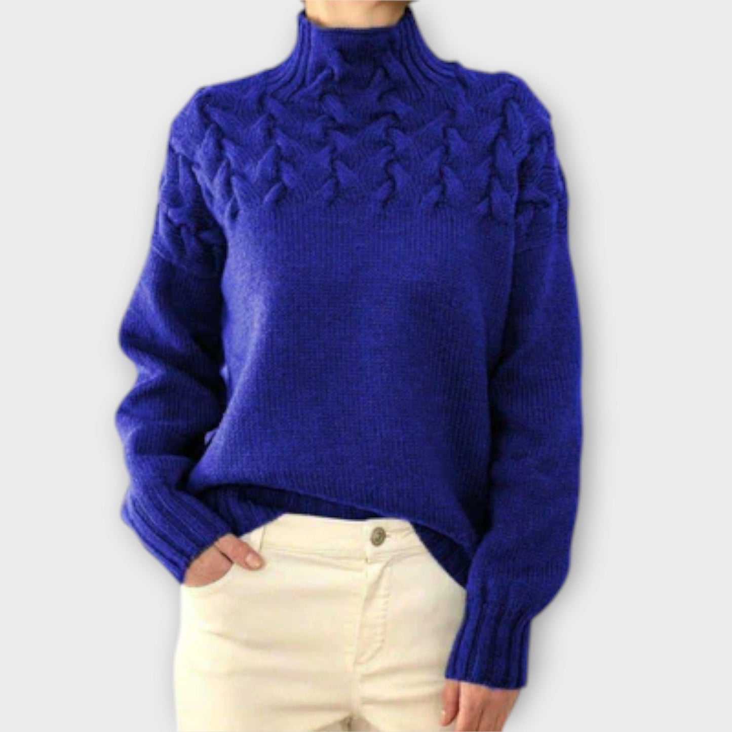 Eva - Damespullover met kabeldetails