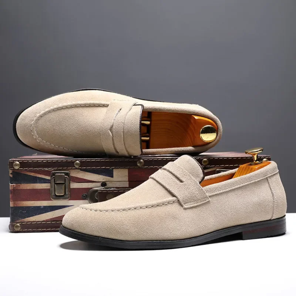 Suède zomerloafers