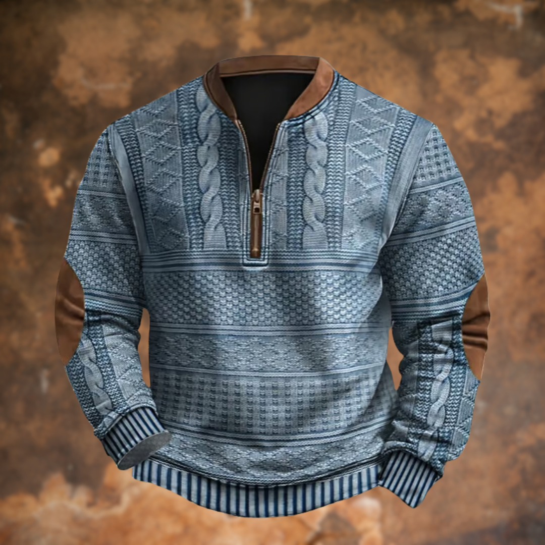 Jürgen  – Strickpullover mit Reißverschlussdetail