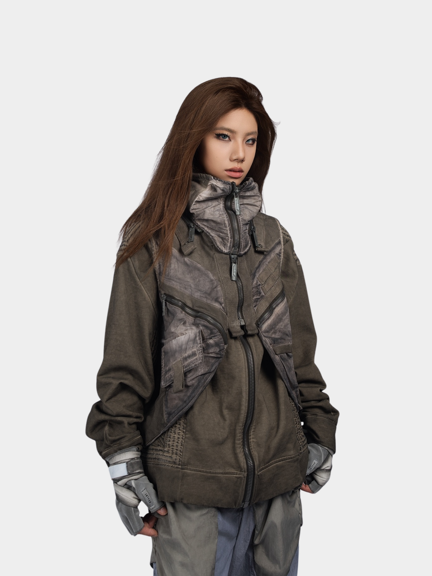 FlexCanopy – Unisex Asymmetrische Weste mit 3D-Taschen und abnehmbarem Design