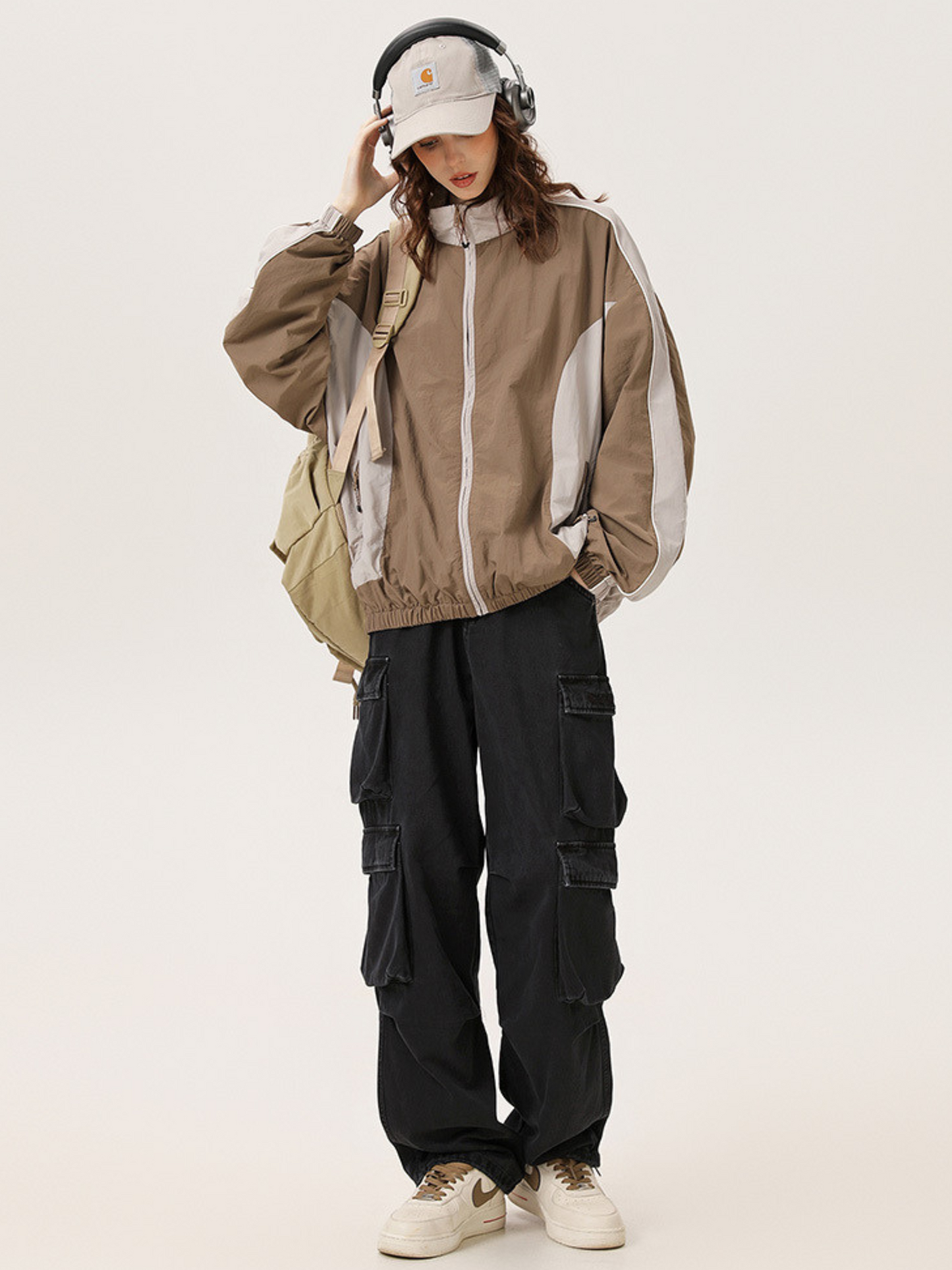 AshDeck - Unisex oversized waterdichte colorblock-jas